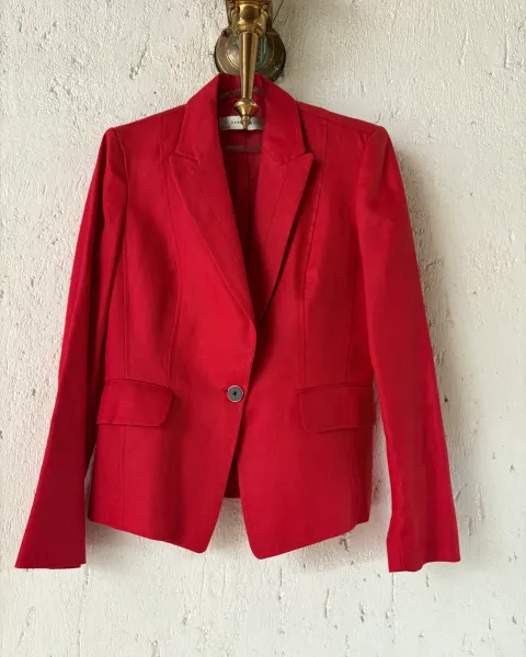 Blazer rojo de lino