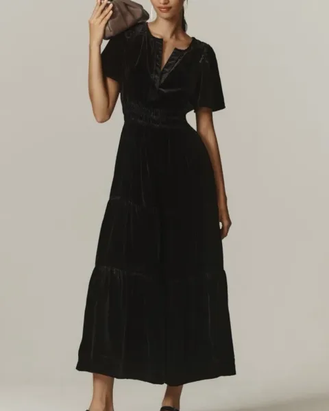 Vestido velvet Anthropologie