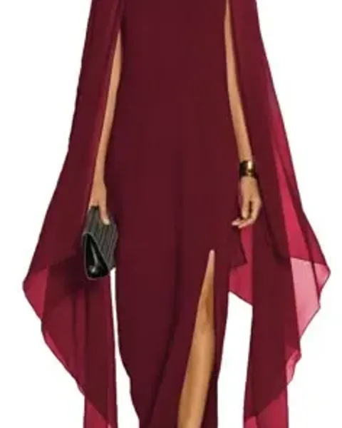 Vestido elegante rojo vino remolacha