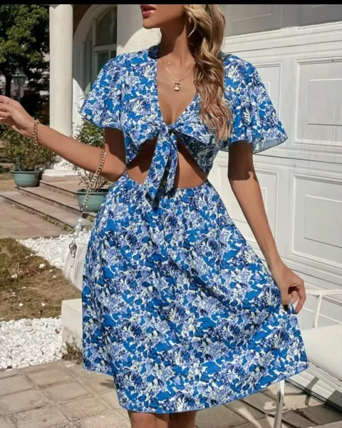 Vestido corto flores