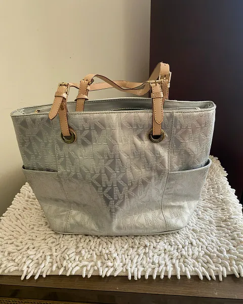 Bolso plateado de mujer