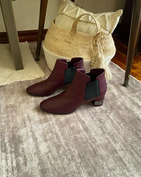 Botines color vino de mujer