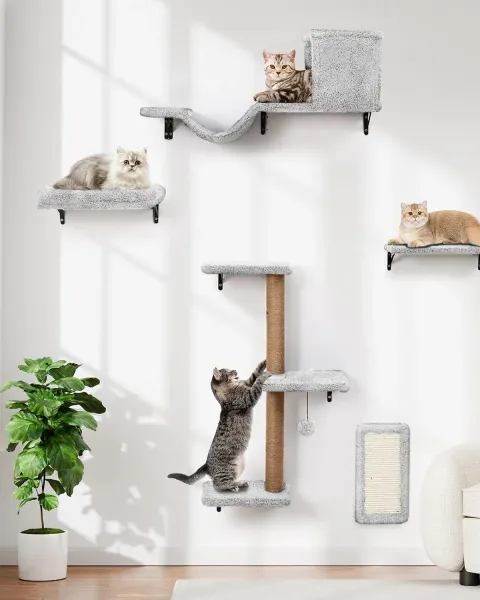 Estantes 5 en 1 Gatos Pared Multiniquel