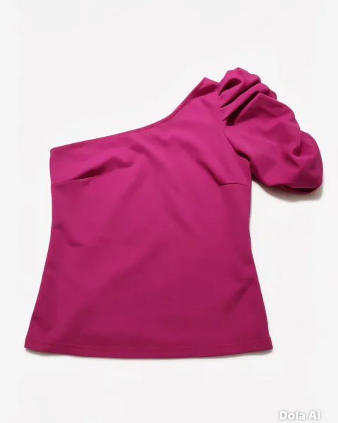 Blusa fucsia, asimétrica