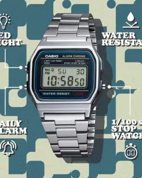 Reloj nuevo Casio  A158WA-1 Clásico-Retro