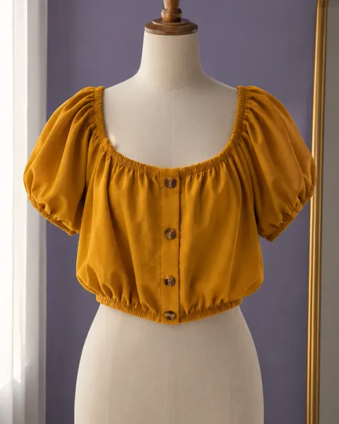 Blusa, corrugada atrás
