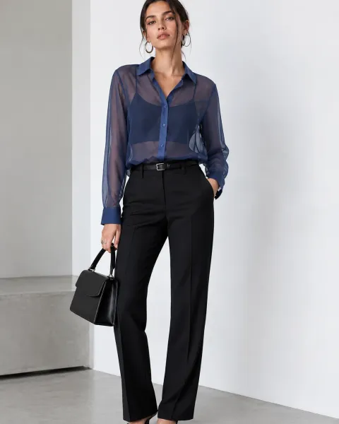 Camisa azul transparente