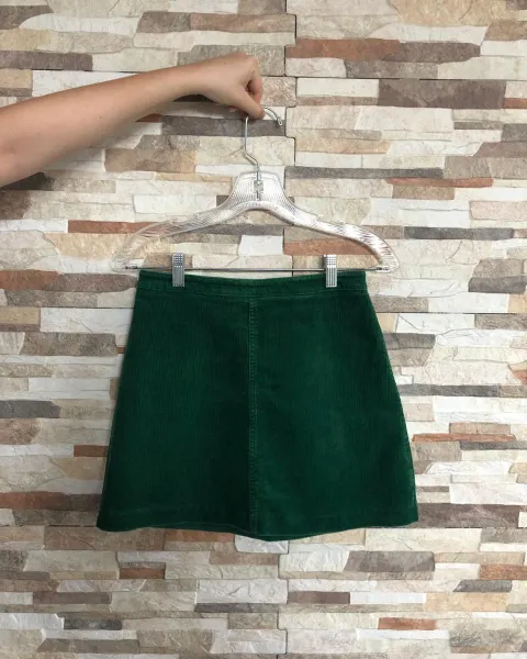 Falda - Enagua corta / Verde Esmeralda / Forever 21 / Talla S / Tela Corduroy