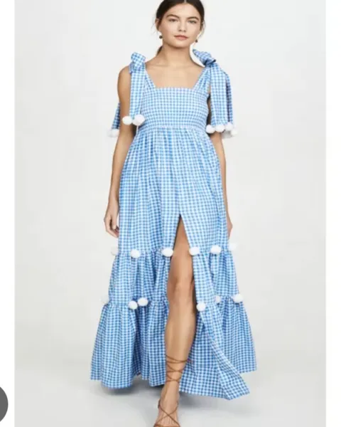 Vestido a cuadros azules