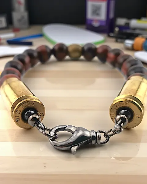 Pulsera en Piedra y Casquillos de Bala