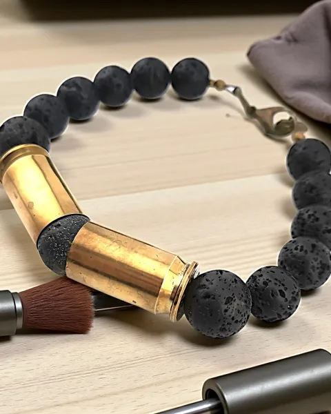 Pulsera en Piedra y Casquillos de Bala