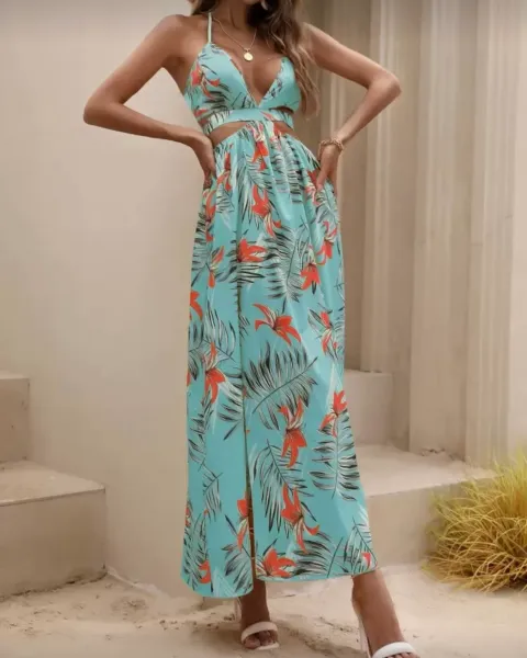 Vestido tropical floreado nuevo