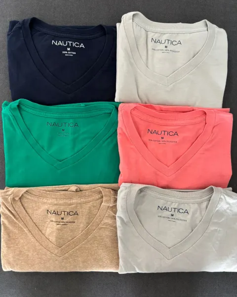 Pack 6 Camisetas Básicas Nautica Originales – Talla M
