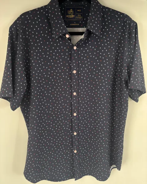 Camisa Casual Rugby Azul de Botones – Talla M
