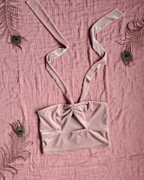 Crop top de terciopelo