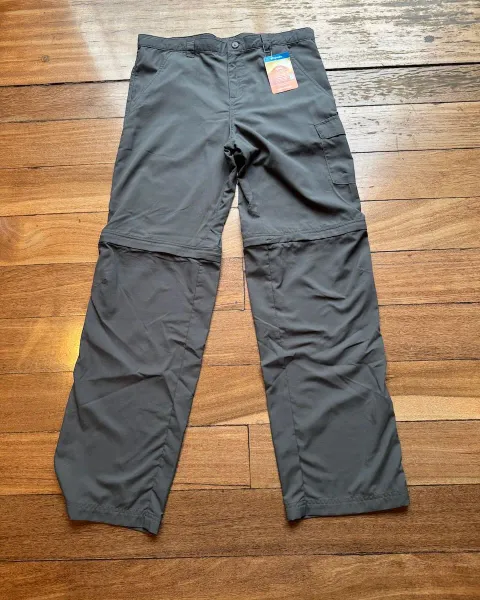 Pantalón Convertible Columbia Omni-Shade Gris Talla XL (38x32) NUEVO