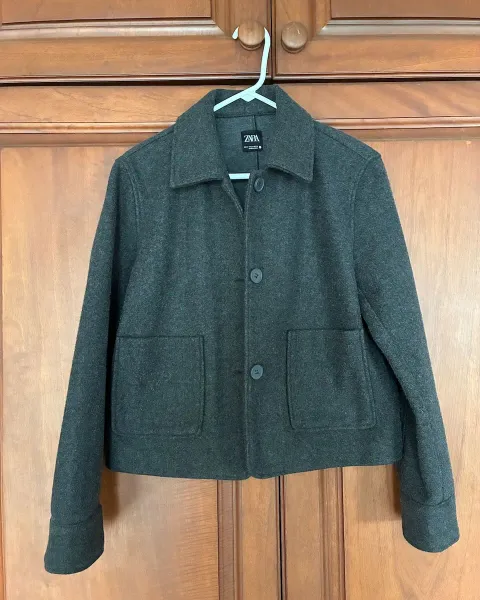 Saco corto gris Zara (Talla M)