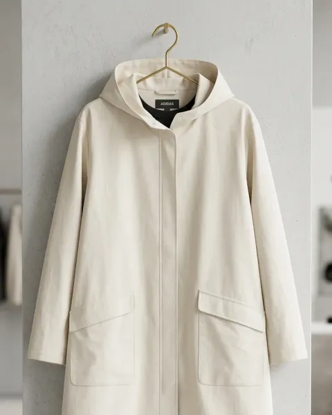 Gabardina mujer Talla L blanco hueso