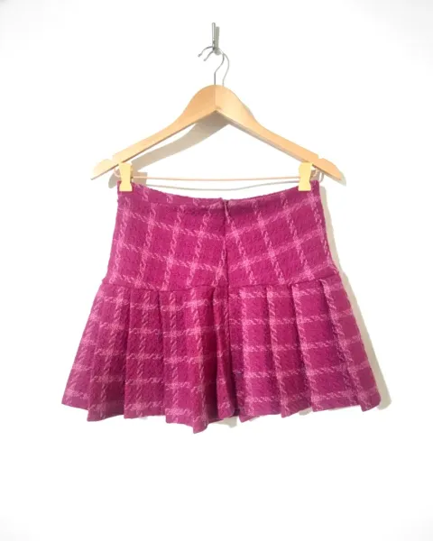 Falda de cuadros rosa