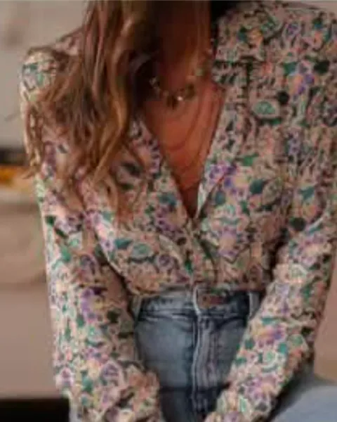 Blusa de botones con estampado