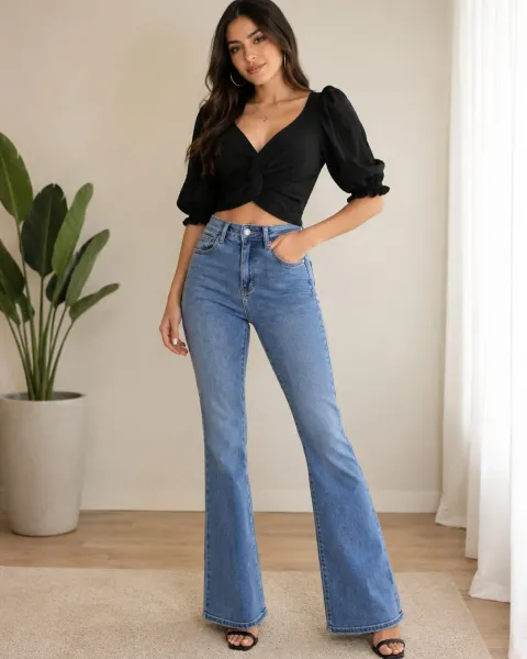 Conjunto jeans y blusa