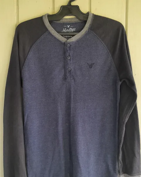 Camisa Manga Larga Azul y Negro
