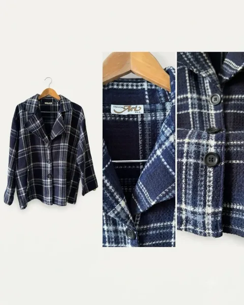 Abrigo de Cuadros Oversized