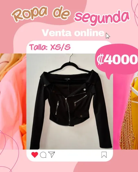 Jacket negra Crop top