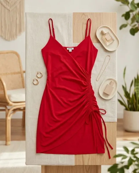 Vestido XS- Rojo-Marca Garage- Ajustado- se ajusta el largo. Súper elástico de muy buena calidad